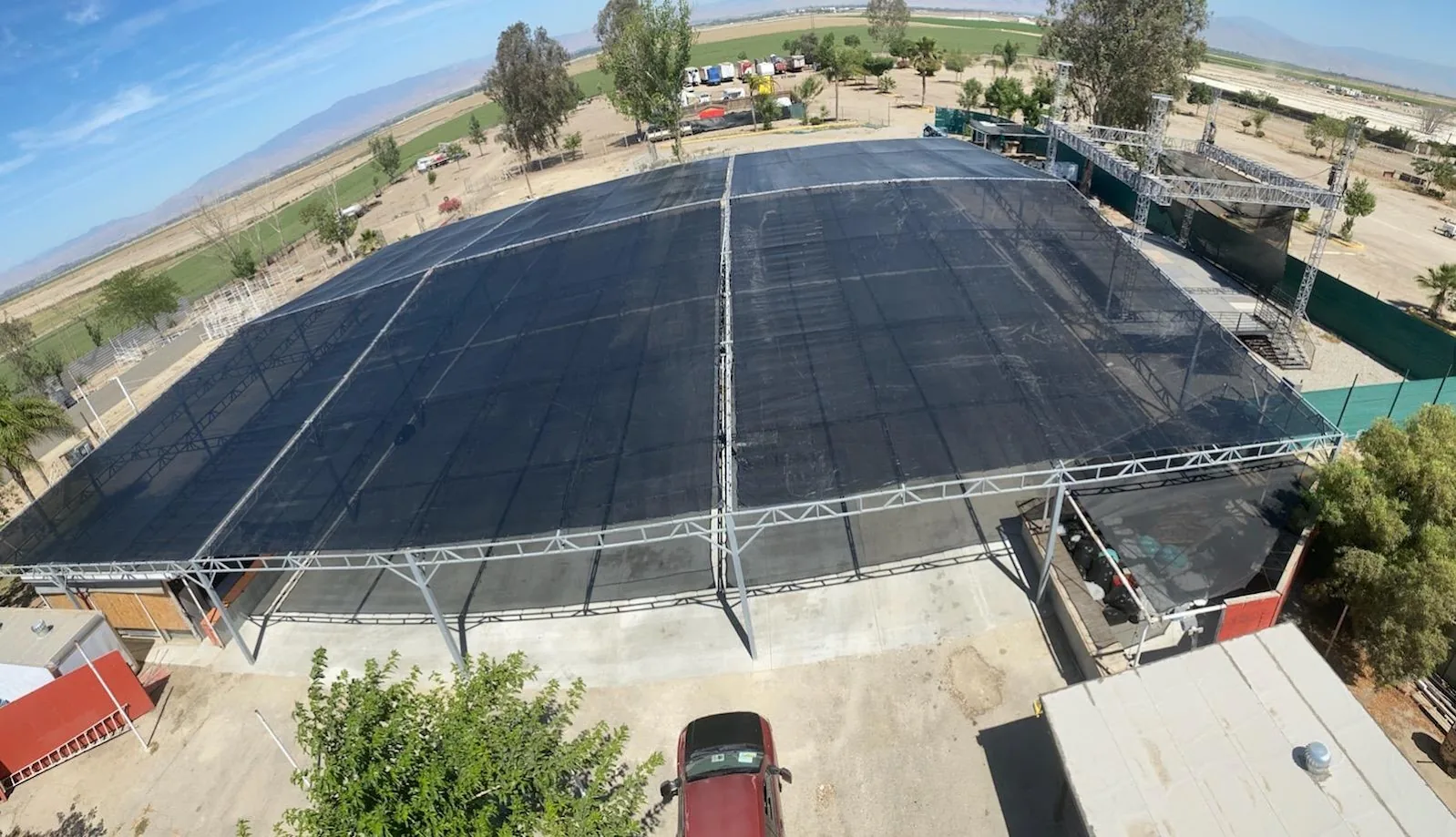 Custom fabricated shade mesh panel