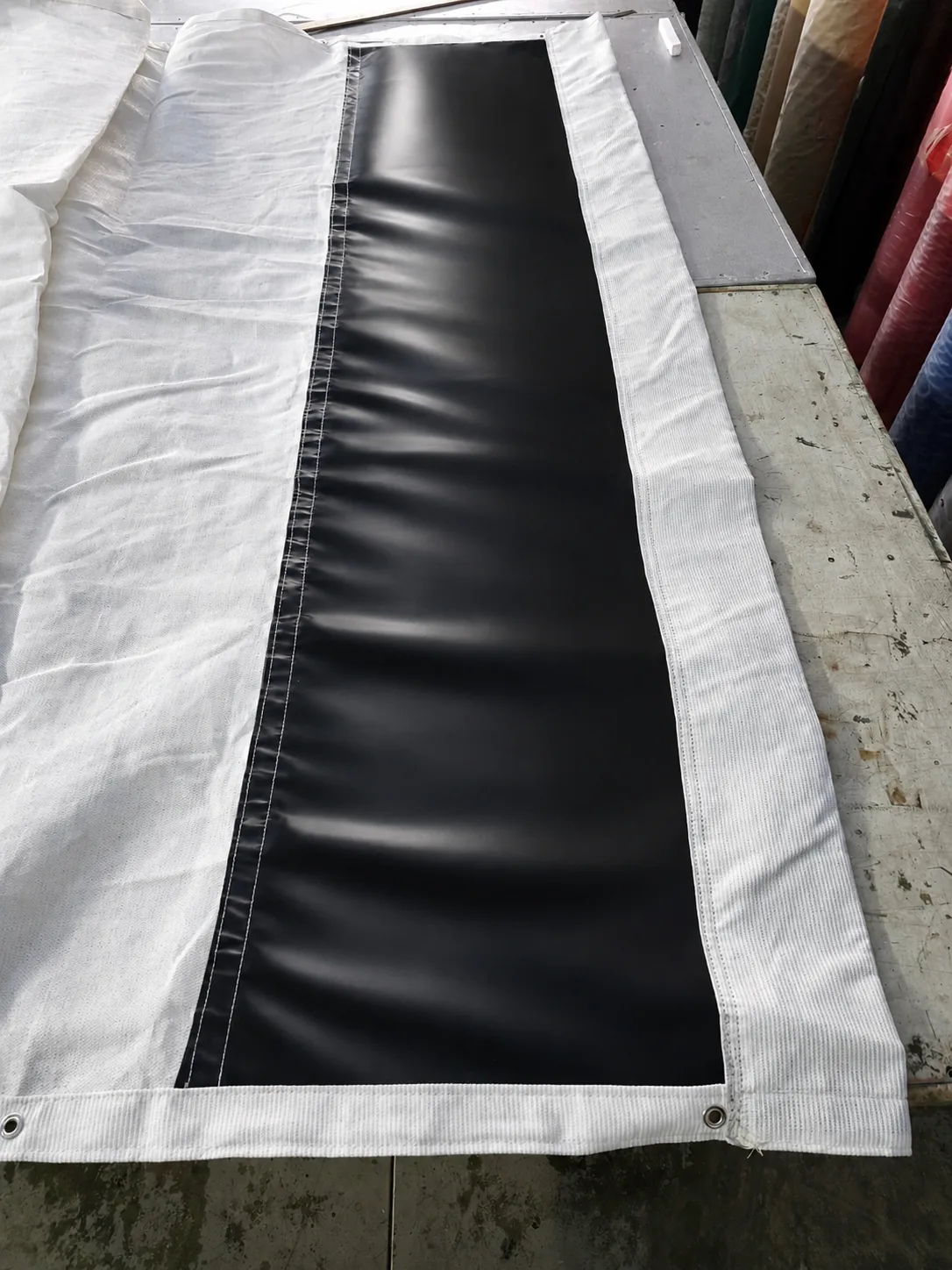 Custom grape tarp installed on a harvest trailer